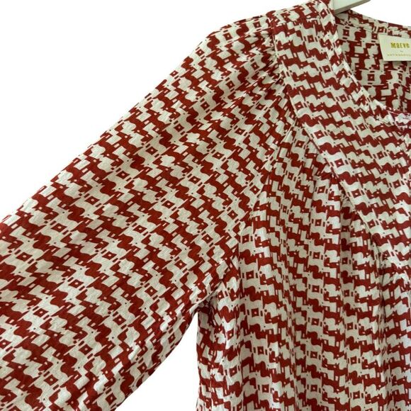 Anthropologie Maeve Avignon Abstract Scotty Dog Print Button Up Top SZ L - Picture 4 of 10